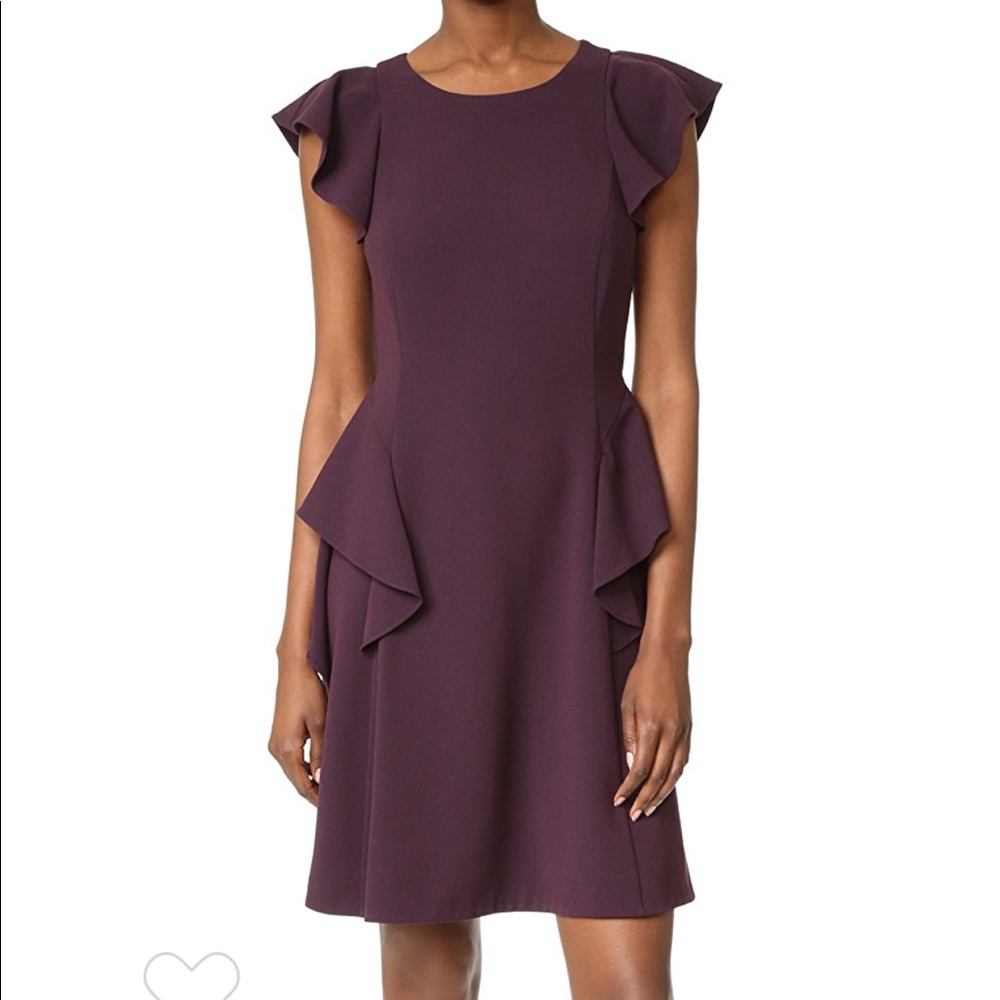 NWT Rebecca Taylor Ruffle Crepe Dress